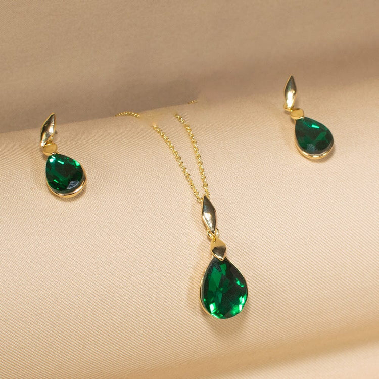 Janice Pendant Set-Green-Minima Collection