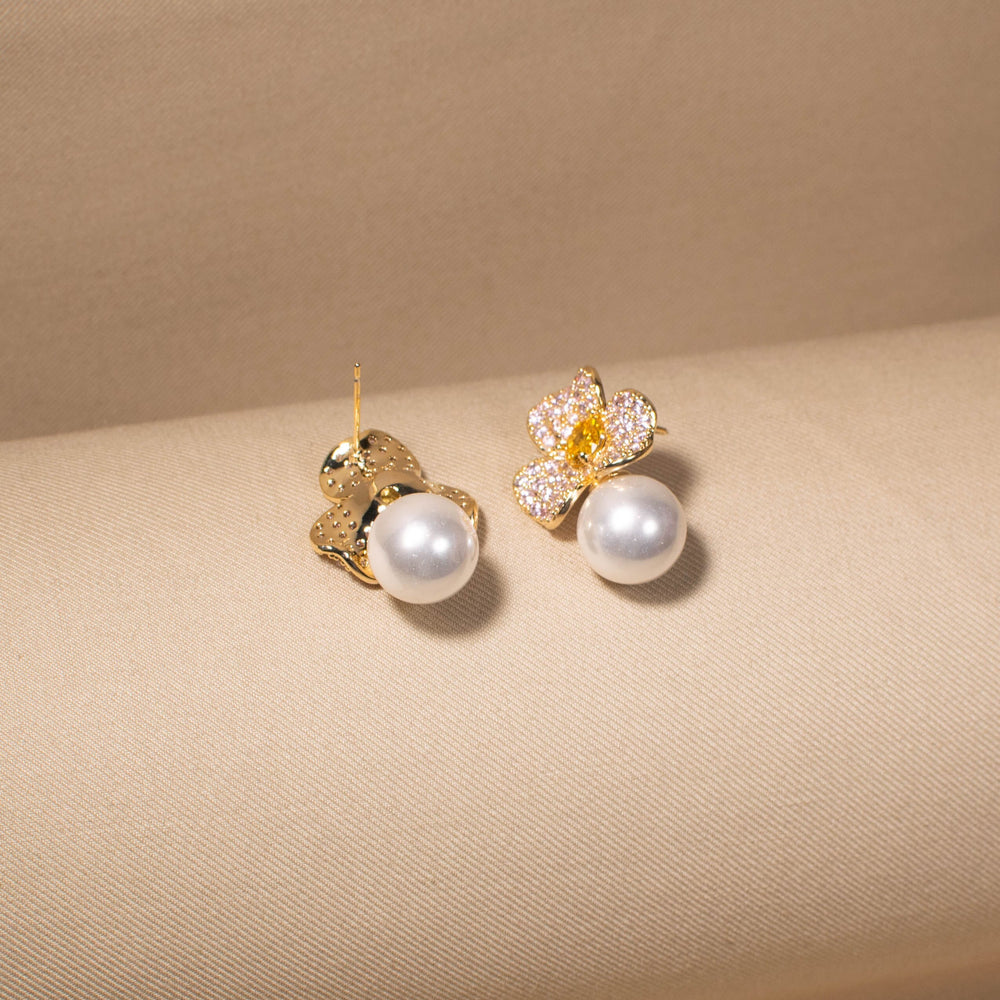 Jasmine Halo Pearl Earrings