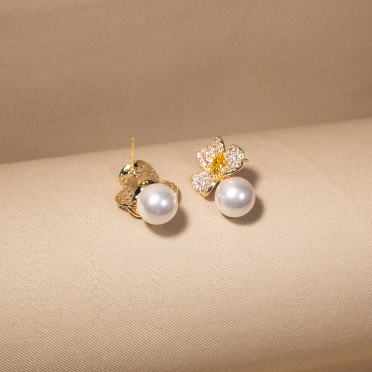 Jasmine Halo Pearl Earrings