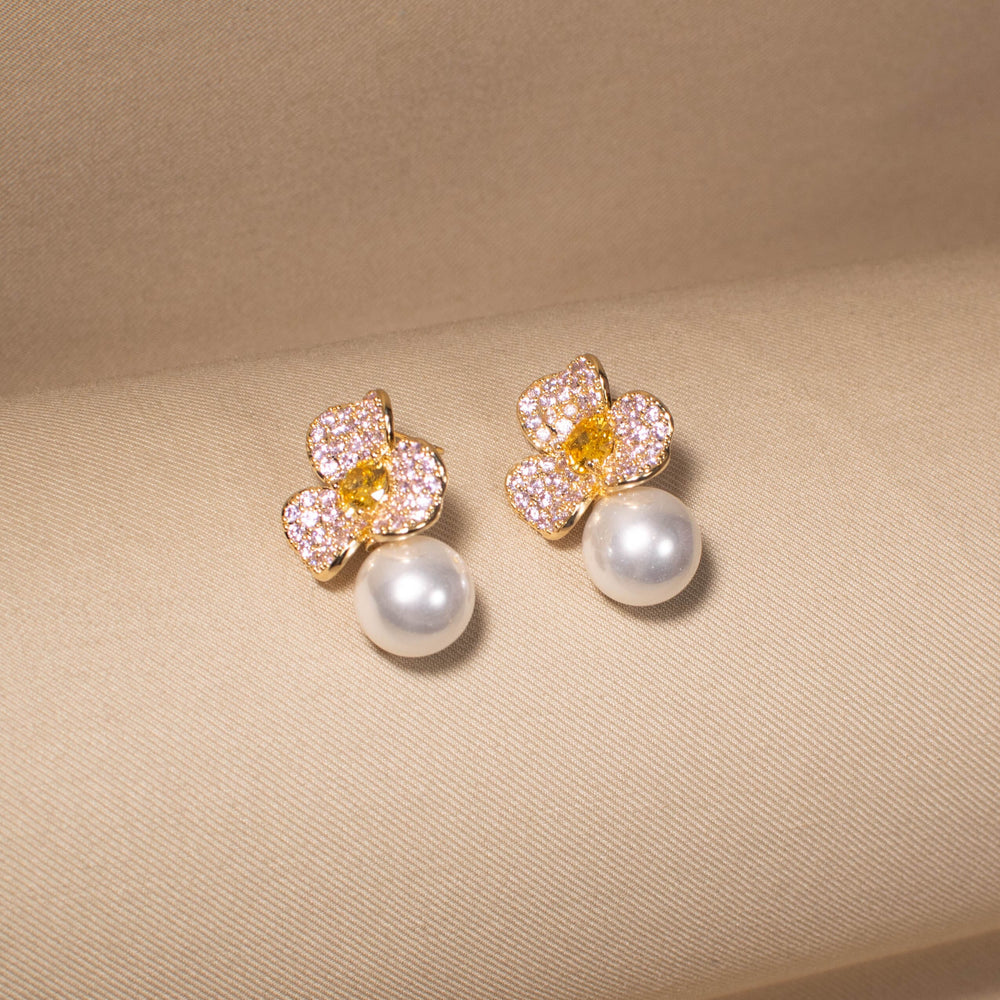 Jasmine Halo Pearl Earrings