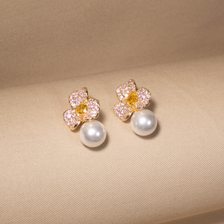 Jasmine Halo Pearl Earrings