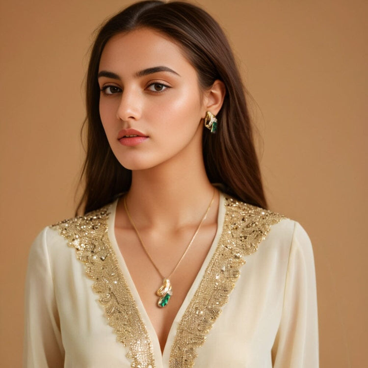 Jeanne Pendant Set - Green - Minima Collection