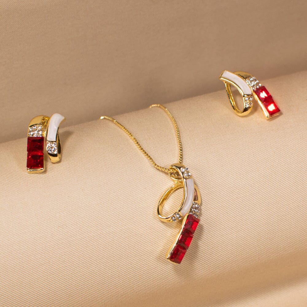 Jeanne Pendant Set - Red - Minima Collection