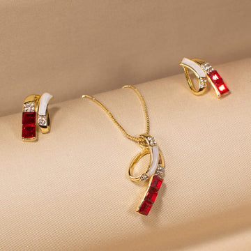 Jeanne Pendant Set - Red - Minima Collection