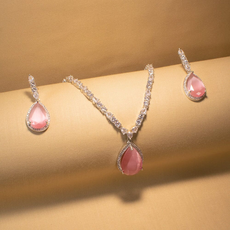 Jenisha Necklace Set -  Pink