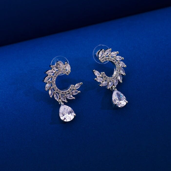 Discover Floral wreath CZ Front-Back Hoop Earrings | Paksha - Paksha India