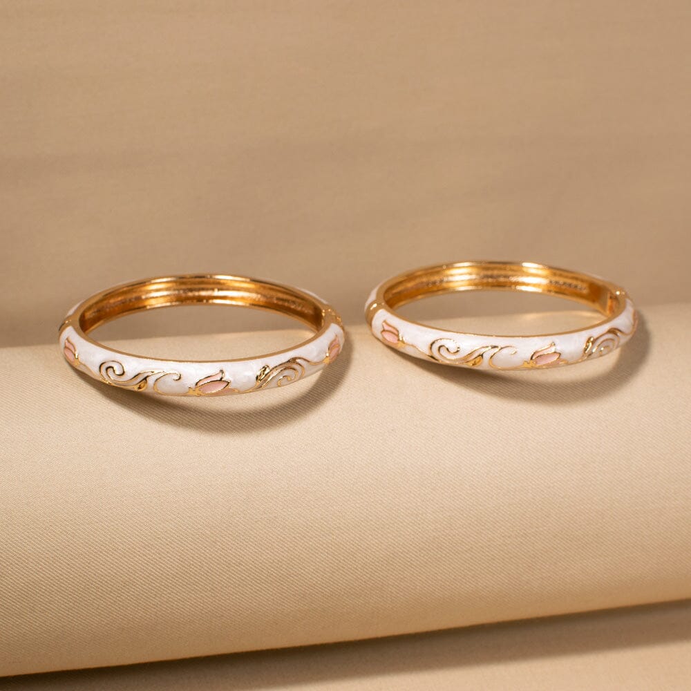 Juliana Openable Bangles-White-Pack of 2