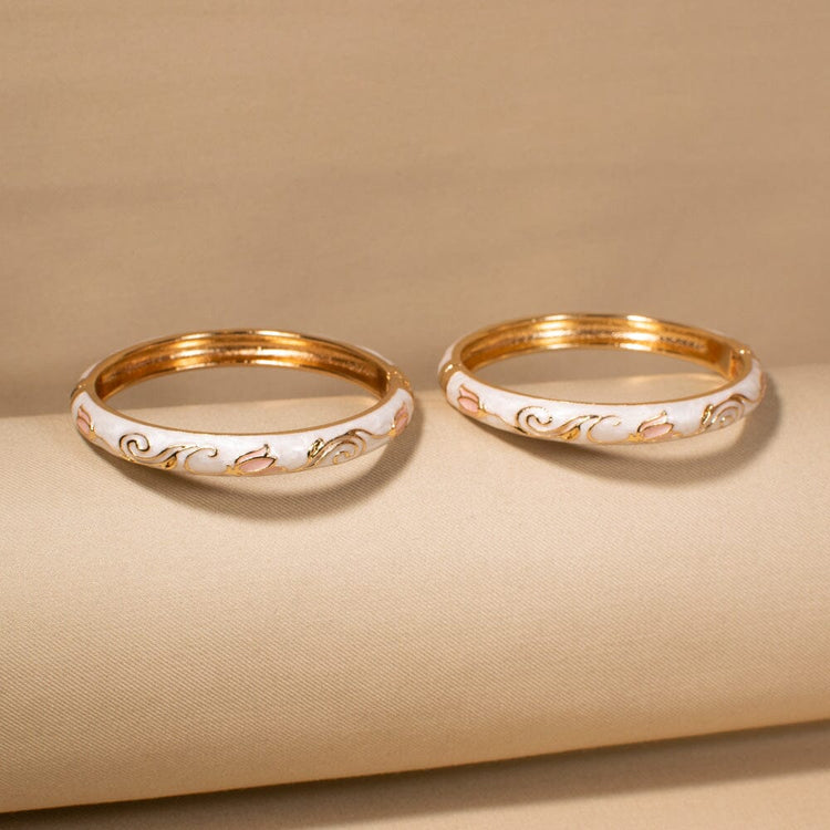 Juliana Openable Bangles-White-Pack of 2