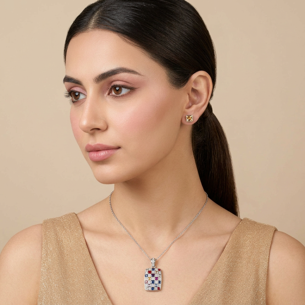 Stained Glass Mosaic Pendant Set Set