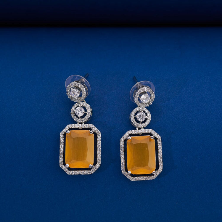 Cheap 1 Pair Yellow Gold Color Oval Cut Yellow Stone Drop Hook Earrings  Wedding Band Dangle Earrings for Women | Joom