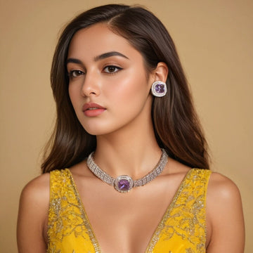 Kiara Choker Set - Lavender -  Glitterati Collection