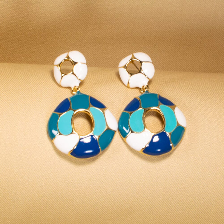 Kimaya Enamel Danglers - Blue