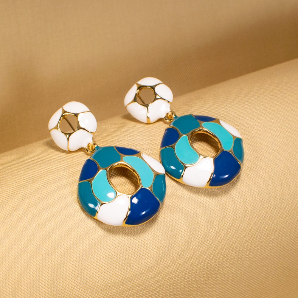 Kimaya Enamel Danglers - Blue