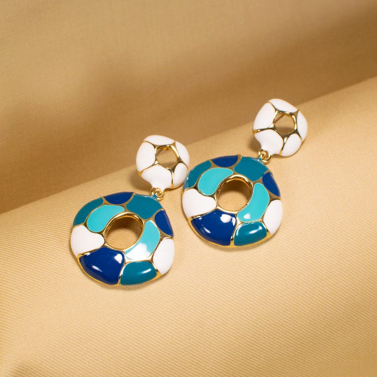 Kimaya Enamel Danglers - Blue