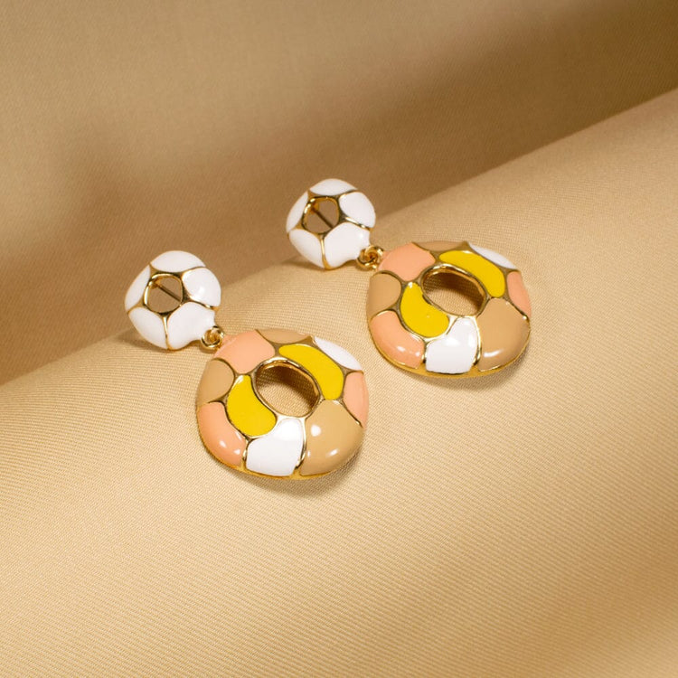 Kimaya Enamel Danglers - Yellow