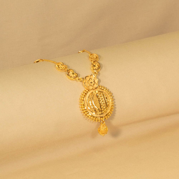 Kimaya Semi Long Gold Replica Necklace Set - Alankar Collection