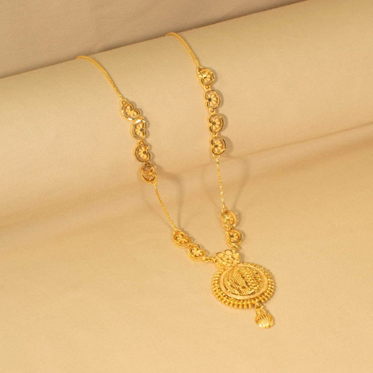 Kimaya Semi Long Gold Replica Necklace Set - Alankar Collection