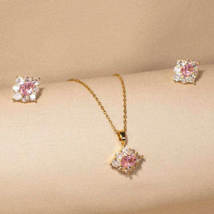 Lara Pendant Set-Pink