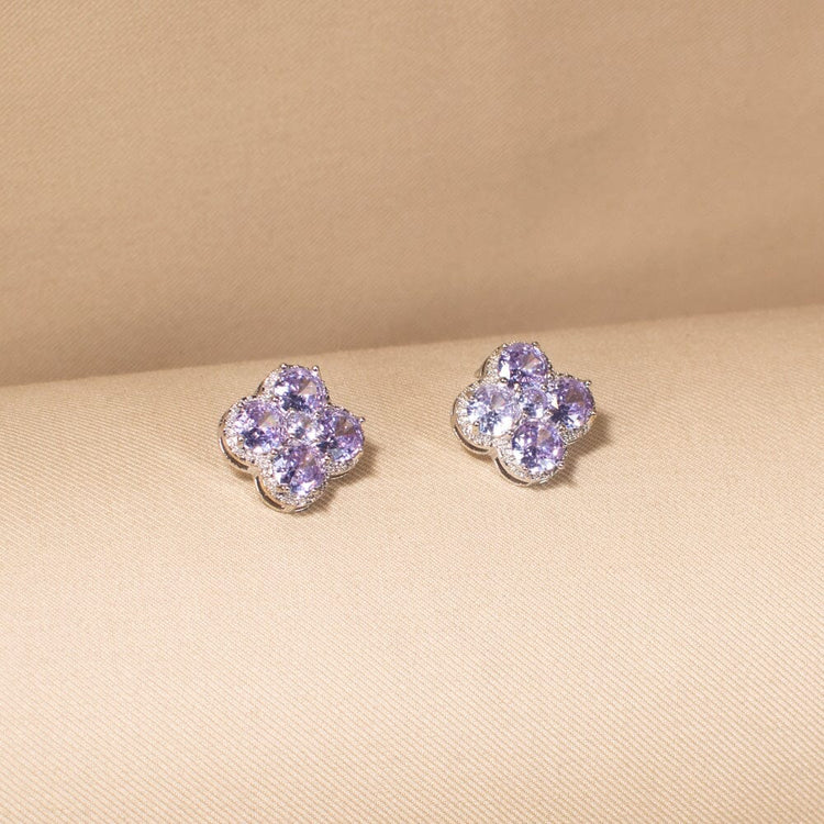 Lavender Clover Pendant Set