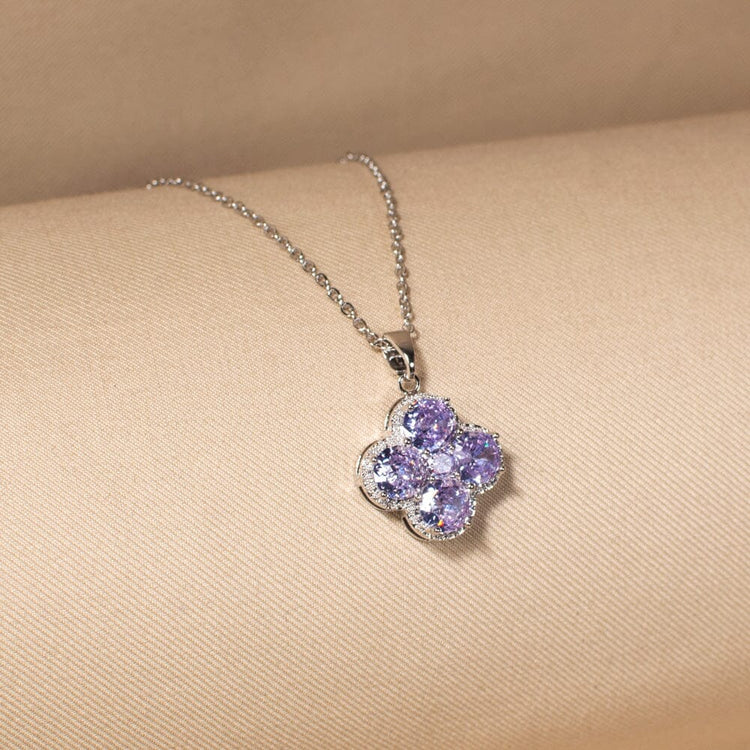 Lavender Clover Pendant Set
