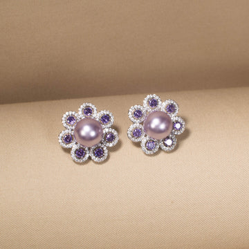 Lavender Daisy Earring