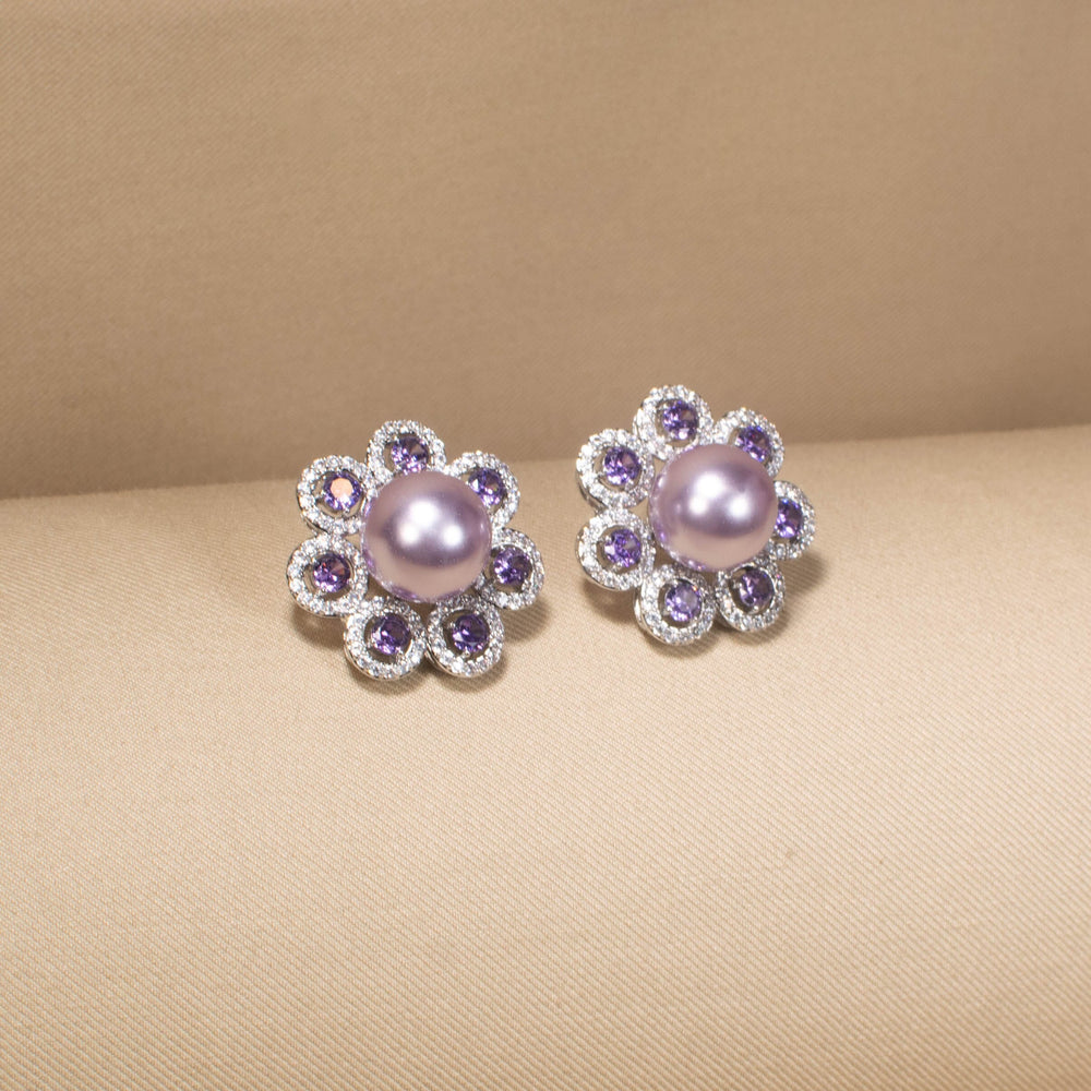 Lavender Daisy Earring