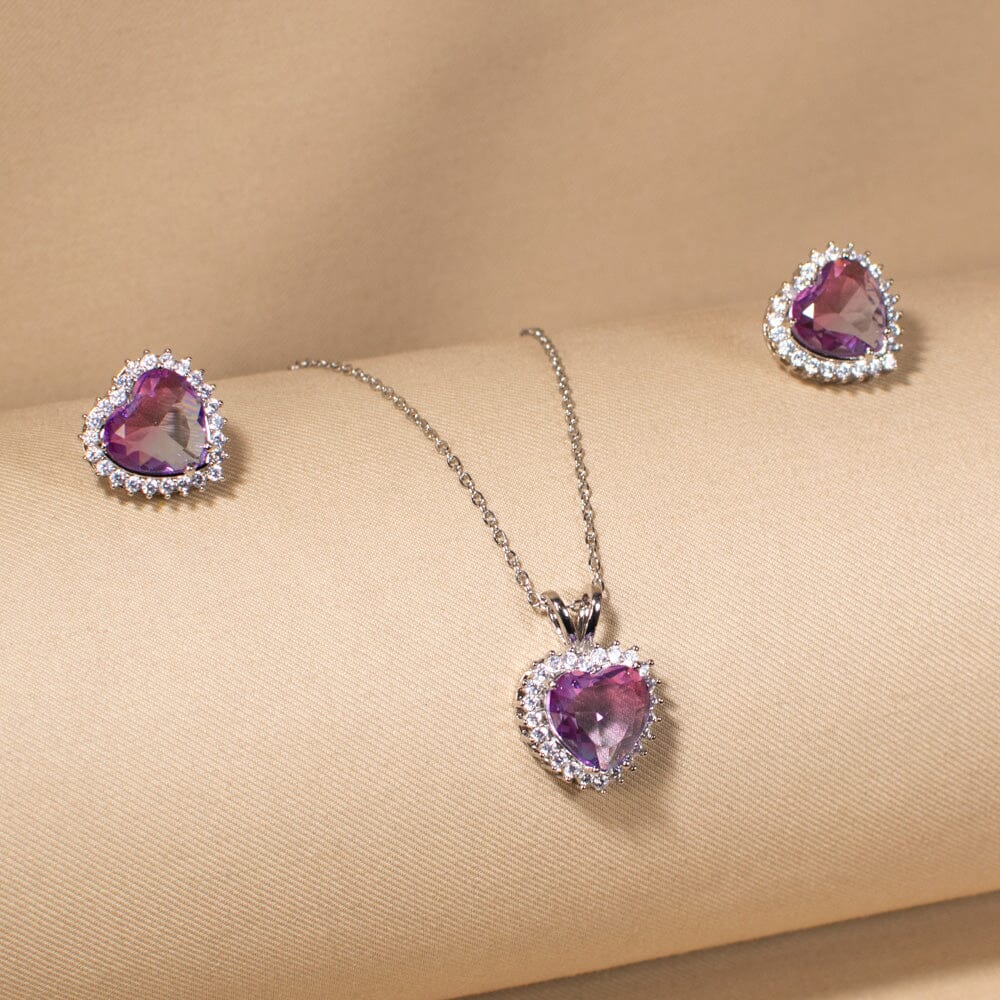 Lavender Love Story Pendant Set