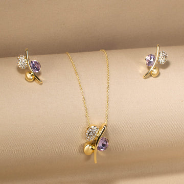 Lavender Orbit Pendant Set