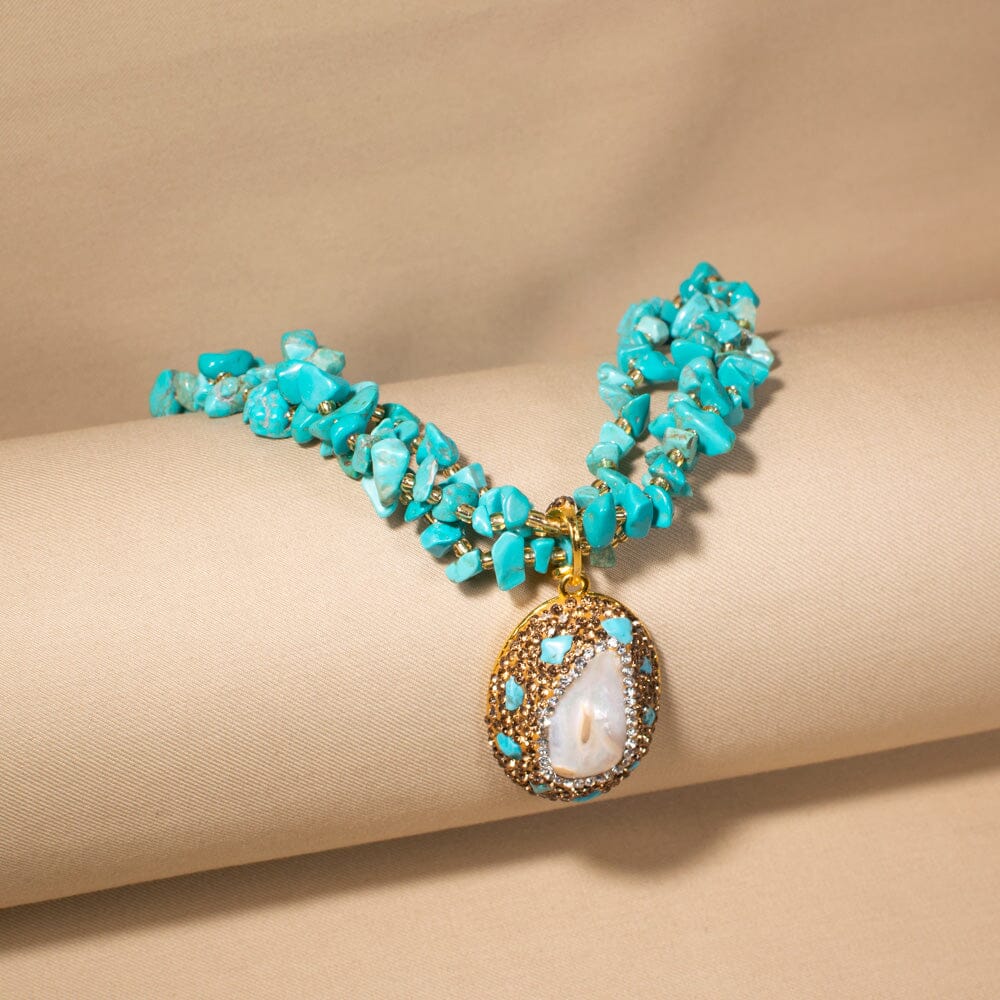 Lavinia Charm Necklace Set - Blue