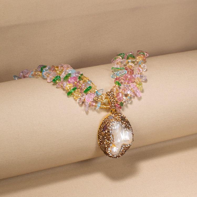 Lavinia Charm Necklace Set - Multicolor