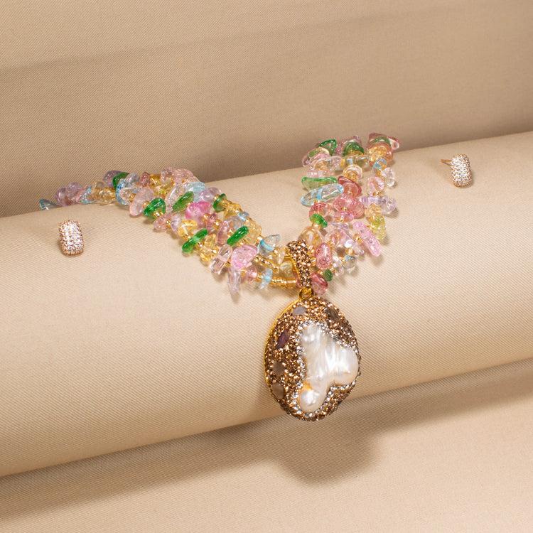 Lavinia Charm Necklace Set - Multicolor