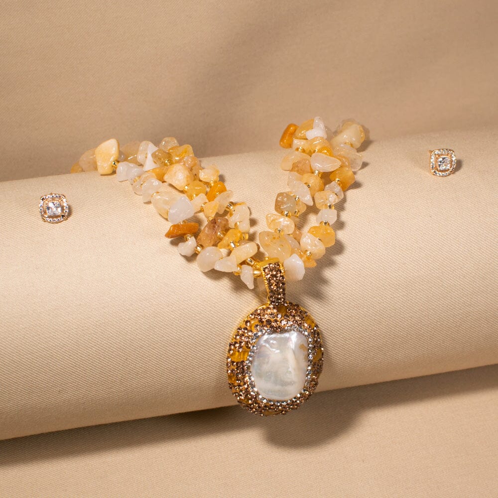 Lavinia Charm Necklace Set - Yellow