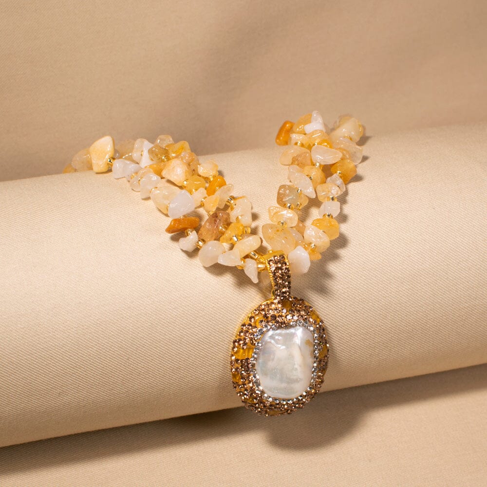 Lavinia Charm Necklace Set - Yellow