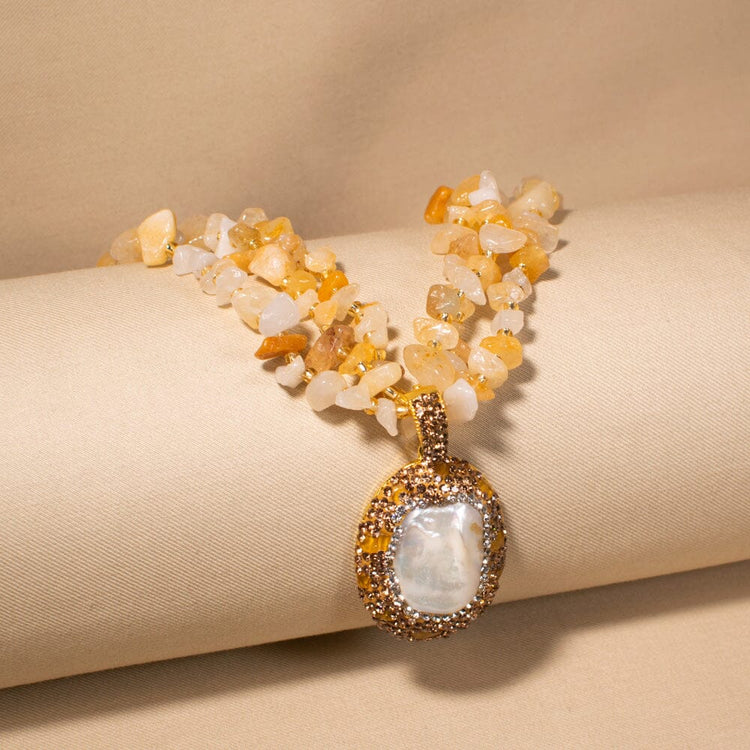 Lavinia Charm Necklace Set - Yellow