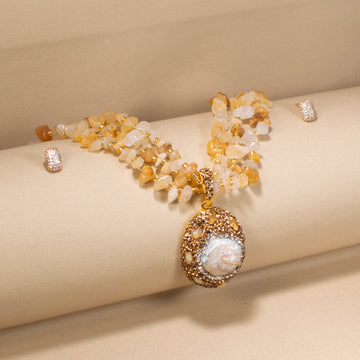 Lavinia Charm Necklace Set - Yellow
