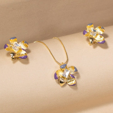 Lilac Lustre Pendant Set - Edgy Collection