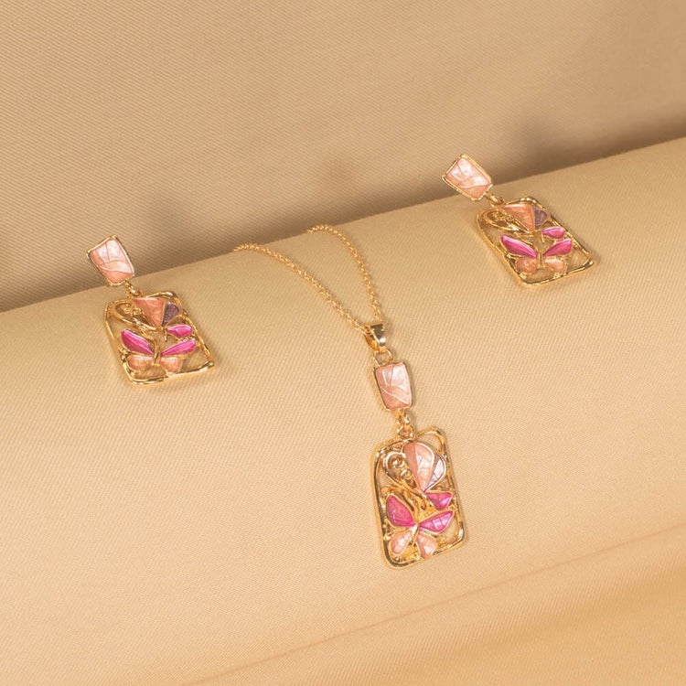 Lilywing Pendant Set - Pink - Nature collection
