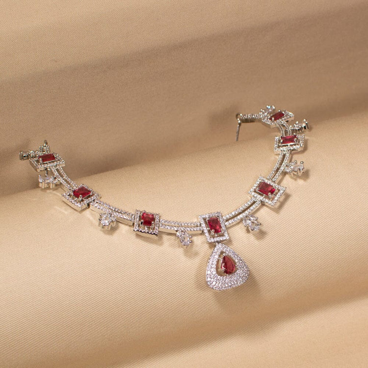 Lucia Necklace Set - Red