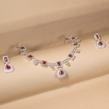 Lucia Necklace Set - Red