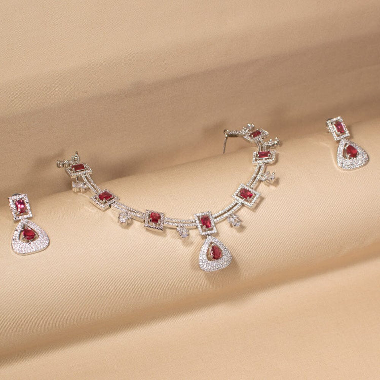 Lucia Necklace Set - Red