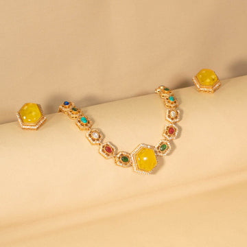Lunaria Luxe Necklace Set - Yellow - Glitterati Collection
