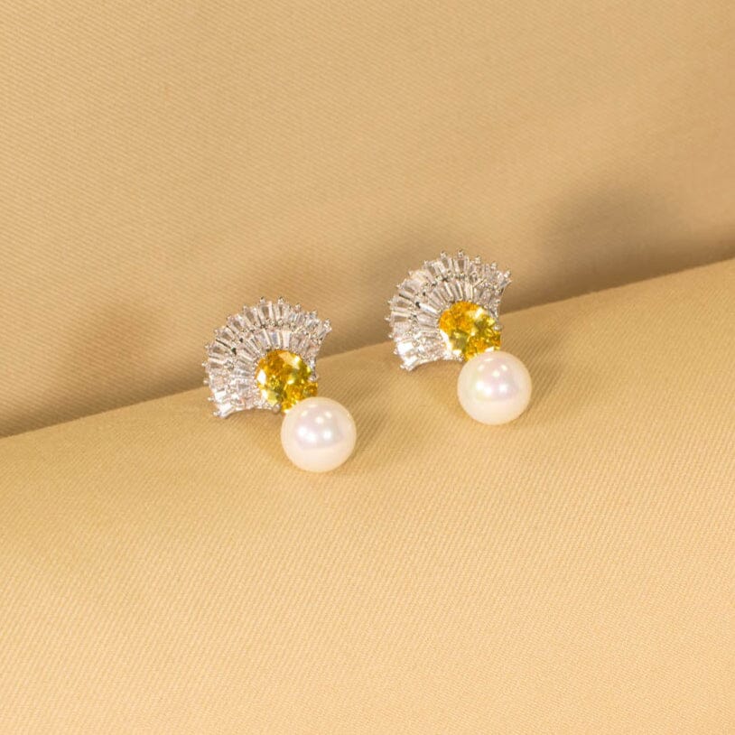 Lustra Pearl Luxury Earrings - Glitterati Collection