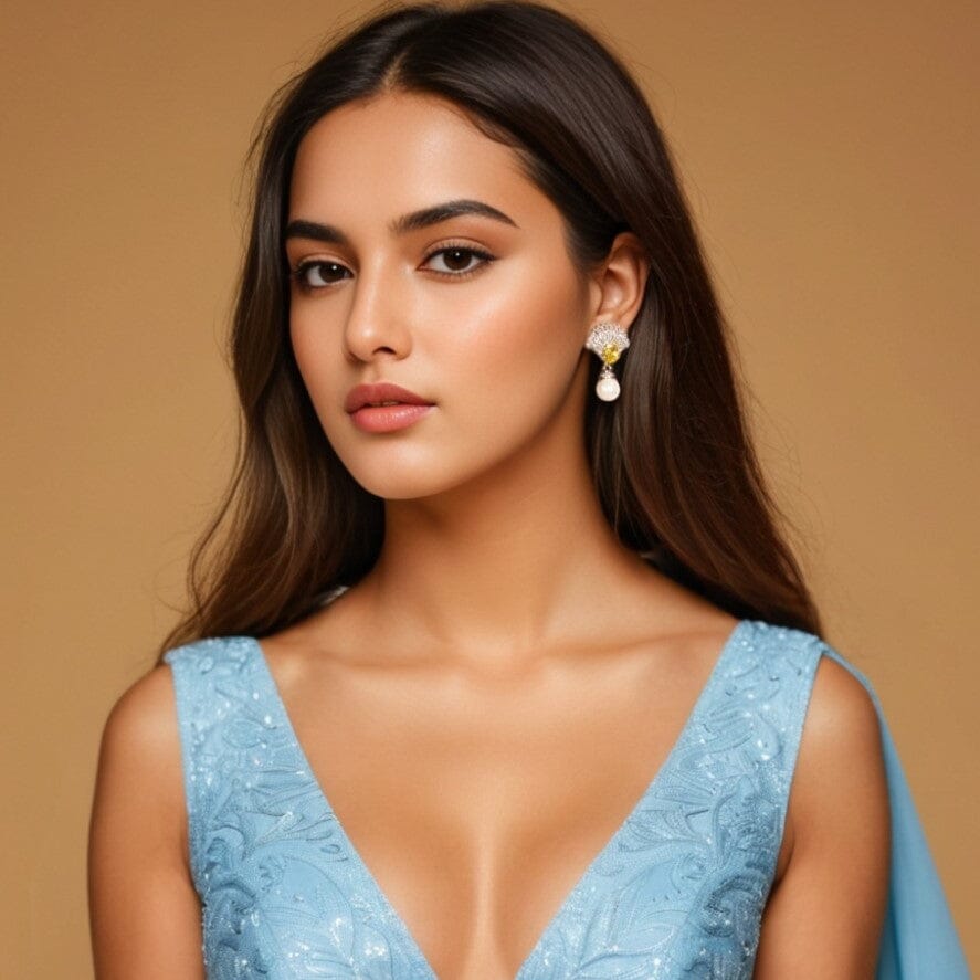 Lustra Pearl Luxury Earrings - Glitterati Collection