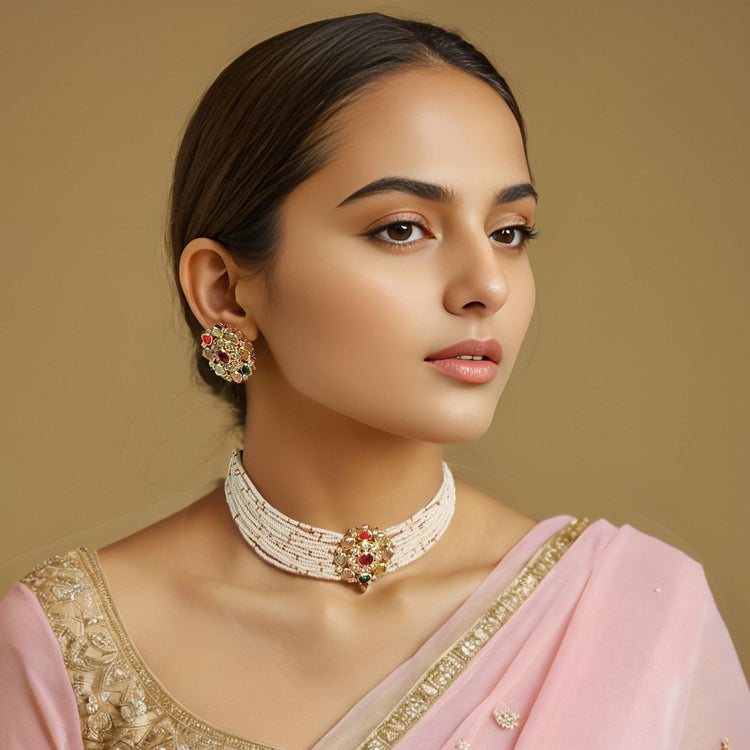 Maanavi Pearl Choker Set - Pratha Collection