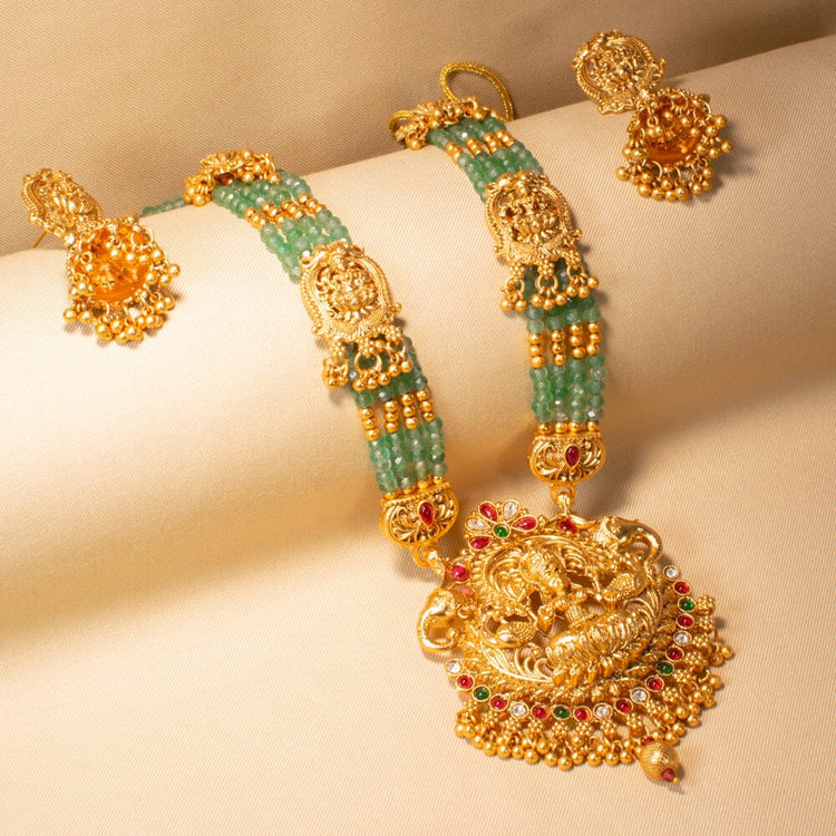 MahaLaxmi Necklace Set - Green