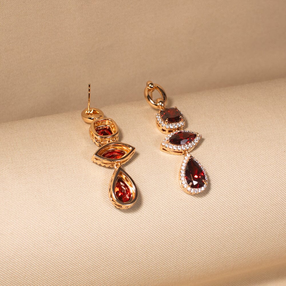 Majestic Hue Earrings - Ruby Red