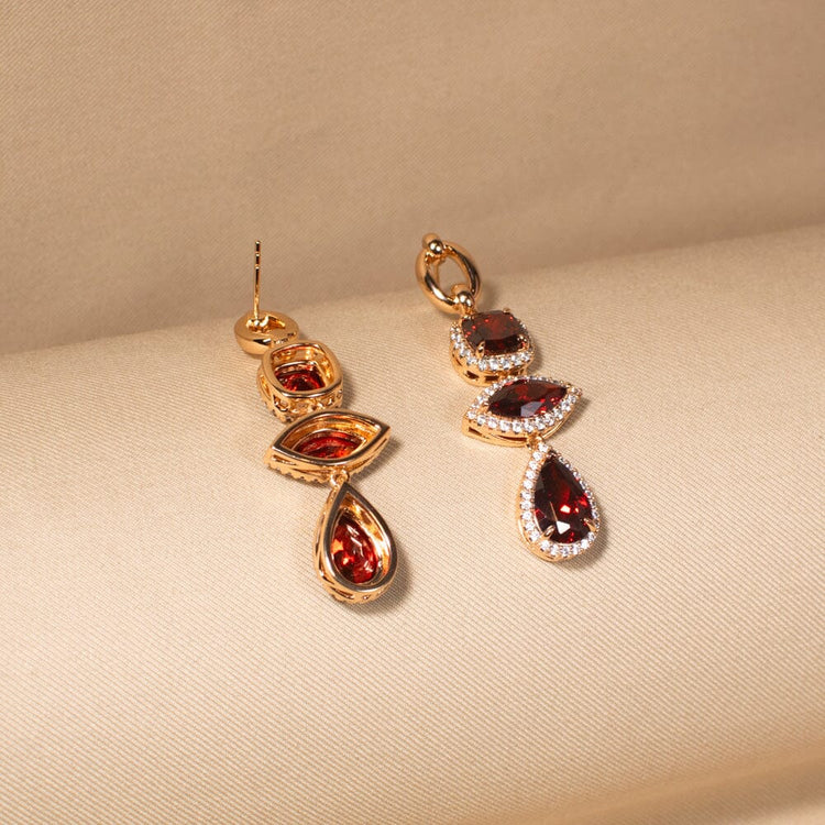 Majestic Hue Earrings - Ruby Red