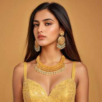 Margot Necklace Set-Mint-Sparsh Collection