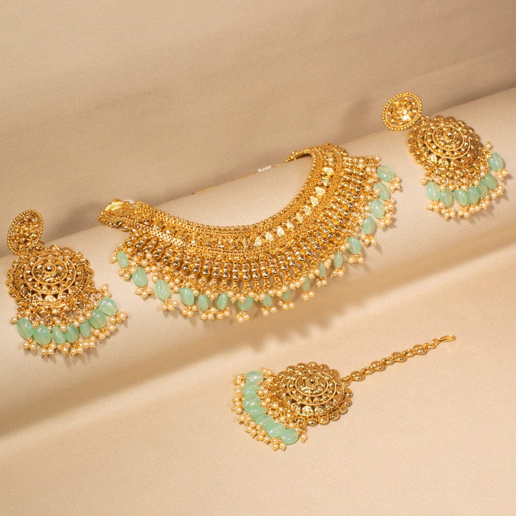 Margot Necklace Set-Mint-Sparsh Collection