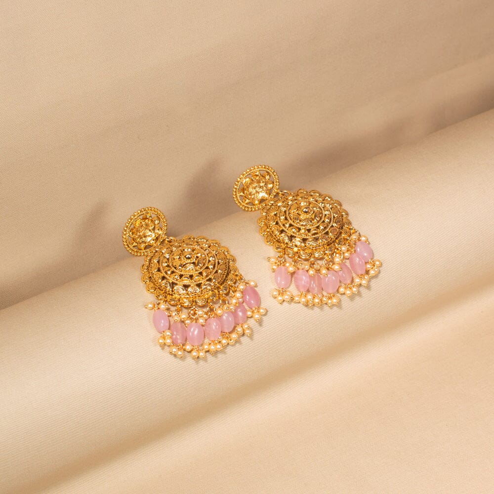 Margot Necklace Set-Pink-Sparsh Collection